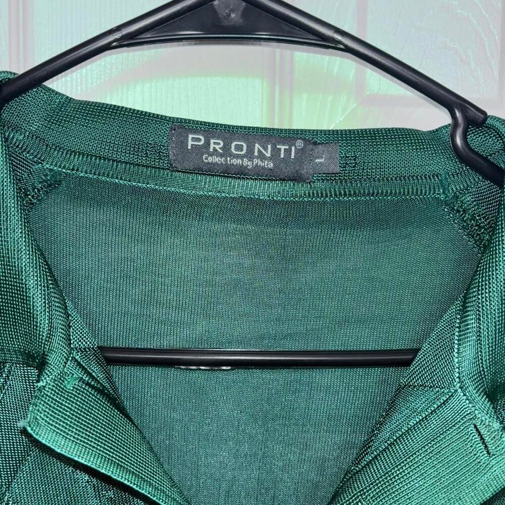 Mens silky green pronti polo